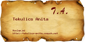 Tekulics Anita névjegykártya
