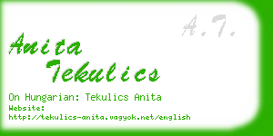 anita tekulics business card